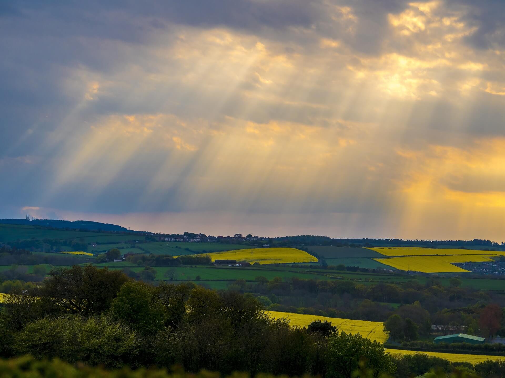 Rolling fields and clouds over Yorkshire